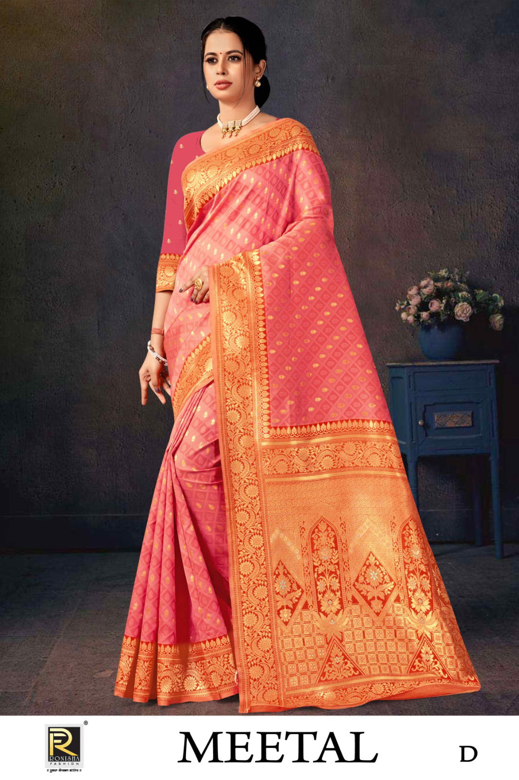 Ronisha Meetal Designer Banarasi Silk Saree Catalog
